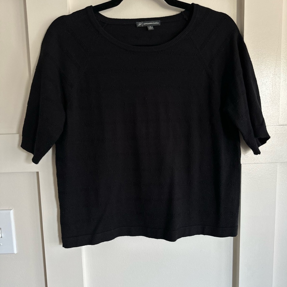 Adrianna Papell Black Knit Top